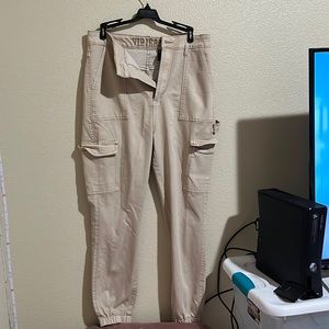 Tan cargo joggers